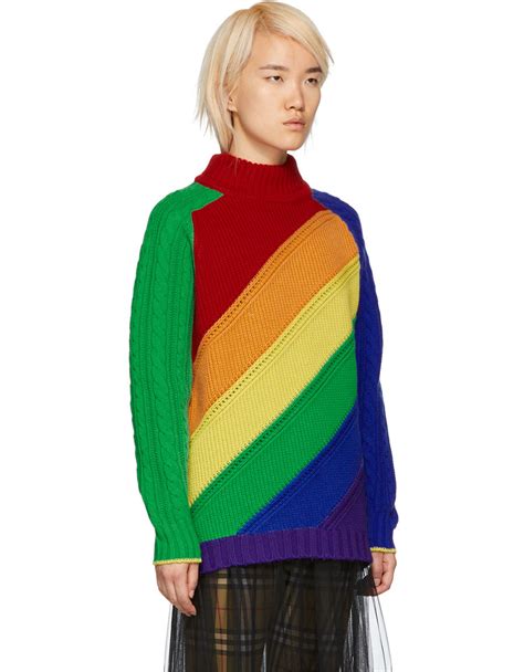 Burberry multicolor rainbow wool